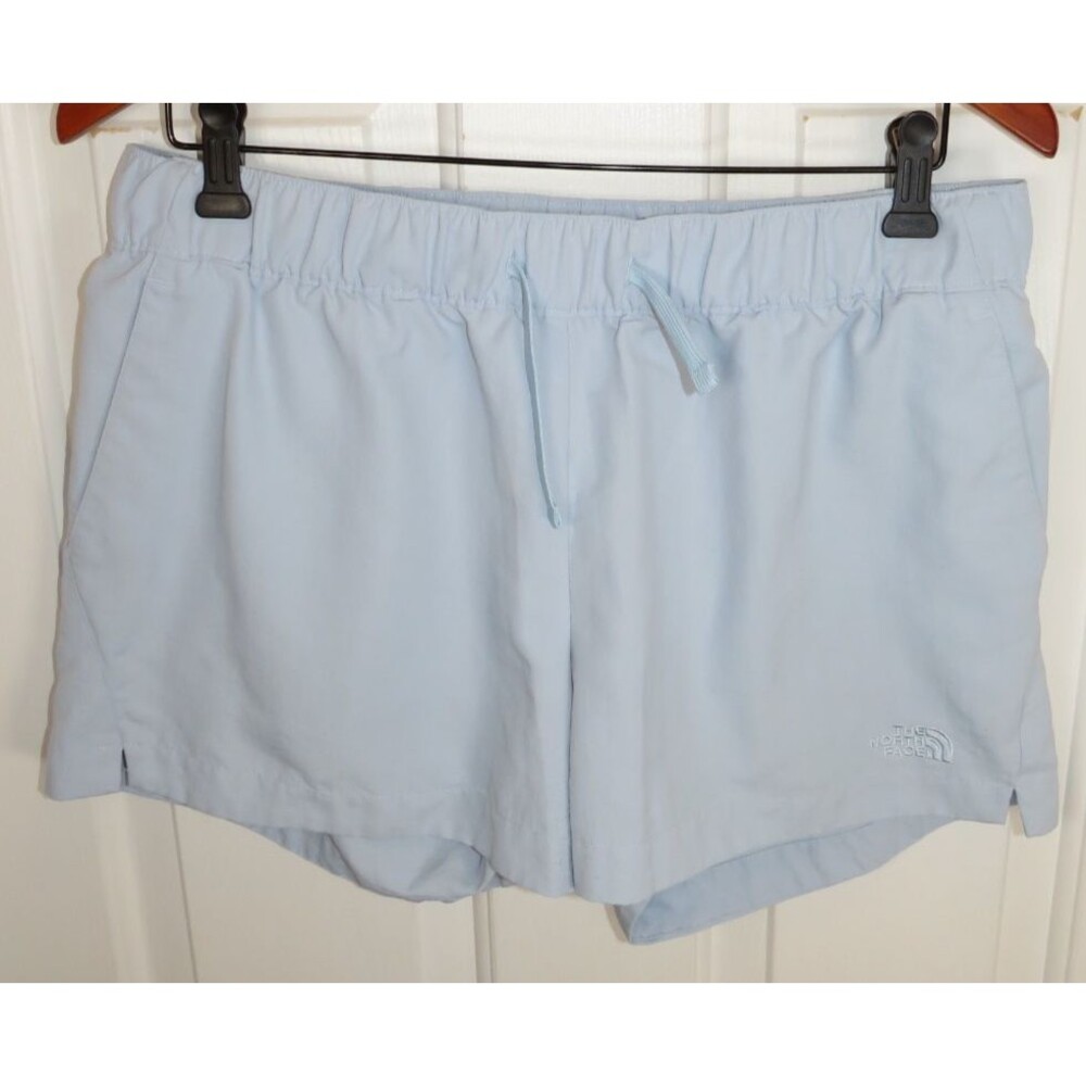 The North Face Women's Athletic Drawstring Shorts Light Blue Medium 3.5" Inseam